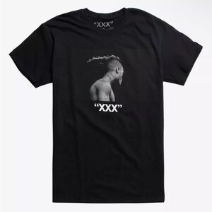 XXXTENTACION Iconic Rapper Small Size Graphic Black Picture “XXX” Print T-Shirt